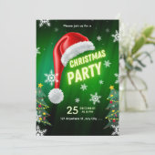 Christmas Party Invitation Template 招待状 (スタンド正面)