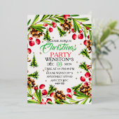 Christmas Party Invitation Template | Elegant Holi 箔シーズンカード (立ち正面)