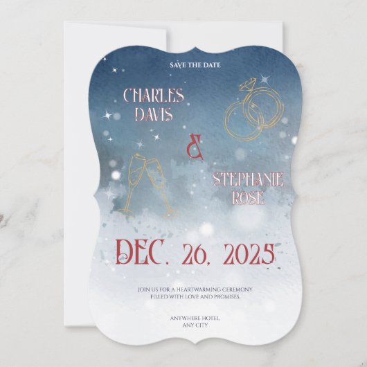 Christmas Party Invitation, Wedding Invitations 招待状 (正面)
