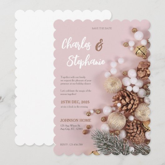 Christmas Party Invitation, Wedding Invitations 招待状 (正面/裏面)