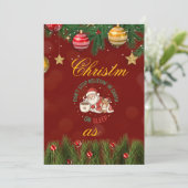 Christmas Party Invitation with Santa Claus Illust 招待状 (スタンド正面)