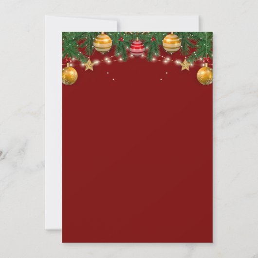 Christmas Party Invitation with Shining Yellow 招待状 (裏面)