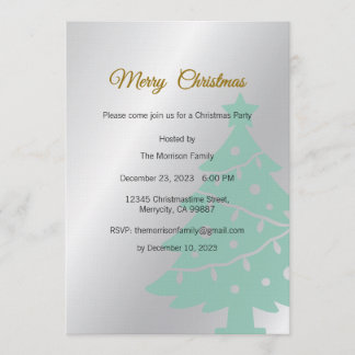 Christmas Party Invite, Christmas Dinner 招待状