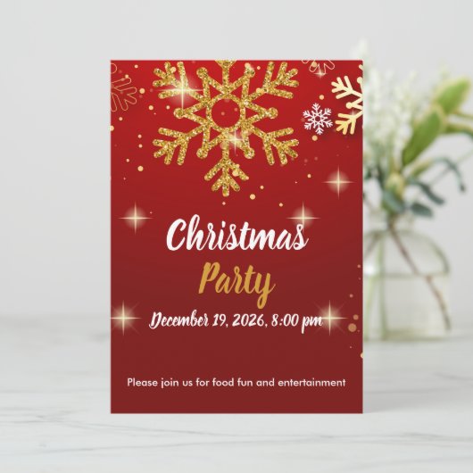 Christmas Party Invite - Text can be customized 招待状 (スタンド正面)