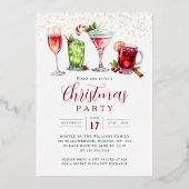 Christmas Party Making Spirits Bright 箔招待状 (正面)