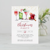 Christmas Party Making Spirits Bright 箔招待状 (立ち正面)