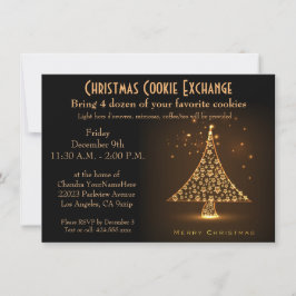 Christmas Party Modern Bronze 招待状
