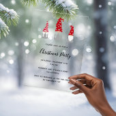 Christmas party modern gnomes frosted invitation アクリル招待状
