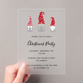 Christmas party modern gnomes frosted invitation アクリル招待状 (インサイチュ (ポータブル))