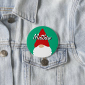 Christmas party name buttons with cute gnome 缶バッジ (インサイチュ)