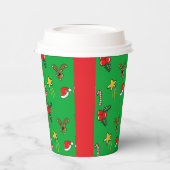 Christmas Party Paper Cups – Cute Holiday Pattern 紙コップ (左)