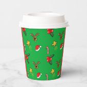 Christmas Party Paper Cups – Cute Holiday Pattern 紙コップ (裏面)