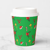 Christmas Party Paper Cups – Cute Holiday Pattern 紙コップ (正面)
