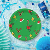 Christmas Party Paper Plates – Cute Pattern ペーパープレート (パーティー)