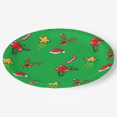 Christmas Party Paper Plates – Cute Pattern ペーパープレート (アングル)