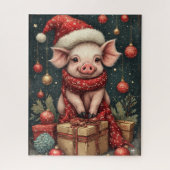 Christmas Party Pig Puzzle ジグソーパズル (縦)