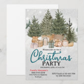 Christmas Party Pine Trees 招待状 (正面/裏面)