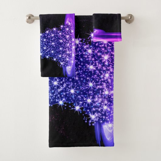 Christmas Party Pink Blue Tree Winter Black Rustic バスタオルセット (インサイチュ)