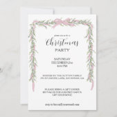 Christmas Party Pink Green Garland 招待状 (正面)