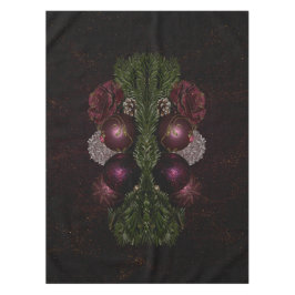 Christmas Party Pink Ornament Green Leaves Black テーブルクロス