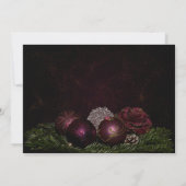 Christmas Party Pink Ornaments Green Leaves Black 招待状 (裏面)