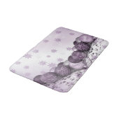 Christmas Party Pink Purple Ornament Snowflakes バスマット (アングル)