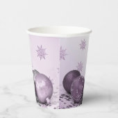 Christmas Party Pink Purple Ornament Snowflakes 紙コップ (右)
