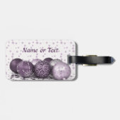 Christmas Party Pink Purple Ornaments Snowflake ラゲッジタグ (裏面横)