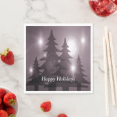 Christmas Party Pink Trees Holiday Winter Elegant スタンダードランチョンナプキン (インサイチュ)