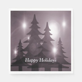 Christmas Party Pink Trees Holiday Winter Elegant スタンダードランチョンナプキン