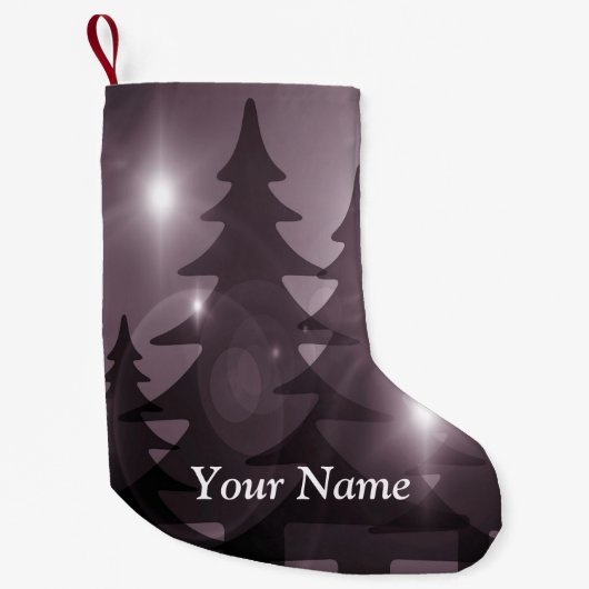 Christmas Party Pink Trees Holiday Winter Elegant スモールクリスマスストッキング (正面)