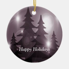 Christmas Party Pink Trees Holiday Winter Elegant セラミックオーナメント