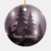 Christmas Party Pink Trees Holiday Winter Elegant セラミックオーナメント (裏面)