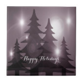 Christmas Party Pink Trees Holiday Winter Elegant タイル (正面)