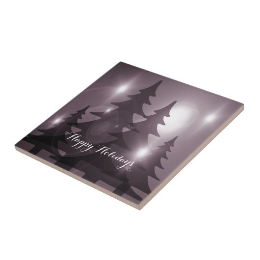 Christmas Party Pink Trees Holiday Winter Elegant タイル (側面)