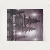 Christmas Party Pink Trees Holiday Winter Elegant タペストリー (正面(横))