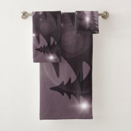 Christmas Party Pink Trees Holiday Winter Elegant バスタオルセット