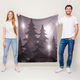 Christmas Party Pink Trees Holiday Winter Elegant フリースブランケット