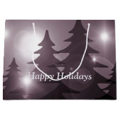 Christmas Party Pink Trees Holiday Winter Elegant ラージペーパーバッグ (正面)