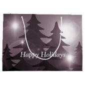 Christmas Party Pink Trees Holiday Winter Elegant ラージペーパーバッグ (裏面)