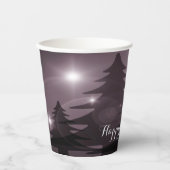 Christmas Party Pink Trees Holiday Winter Elegant 紙コップ (正面)