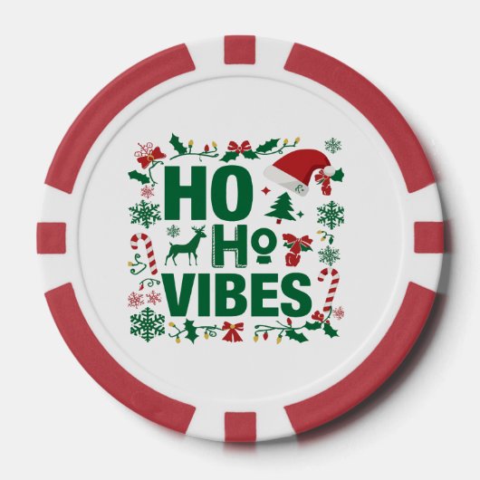 Christmas Party Poker Chip – Ho Ho Ho Vibes ポーカーチップ (正面)