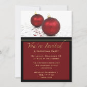 Christmas Party Red Baubles Invitation 招待状 (正面)