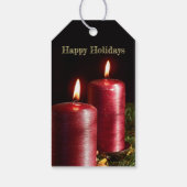 Christmas Party Red Candles Winter Holidays ギフトタグ (裏面)