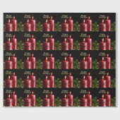 Christmas Party Red Candles Winter Holidays ラッピングペーパー (フラット)