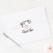 Christmas Party Red Green Floral スクエアシール (封筒)