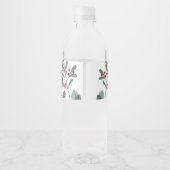 Christmas Party Red Green Floral ペットボトルラベル (裏面)