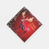 Christmas Party Red Reindeer Winter Holidays スタンダードランチョンナプキン (角)
