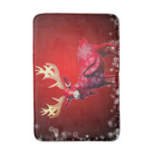 Christmas Party Red Reindeer Winter Holidays バスマット (正面縦)