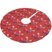 Christmas Party Red Reindeer Winter Holidays ブラッシュドポリエステルツリースカート (アングル)